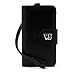 Designer Black Leather Wallet Soft Hard Snap Close Case for Apple iTouch 4 Protection Case for Apple iPod Touch 4th generation ( 16gb , 32 gb ) + Live * Laugh * Love Vangoddy Wrist Band!!!