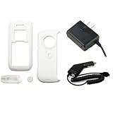 PCMICROSTORE Brand LG enV VX-9900 VX9900 Solid White Snap-On Crystal Case Cover with Removable Belt ...