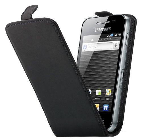 BLUEWAY - Etui - Housse cuir NOIR avec rabat ULTRA FIN pour Samsung Galaxy Ace (S5830)