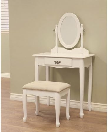 Home Craft 3-Piece Queen Ann Vanity Set - White