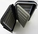BryTec fly fishing box... . WITH WATER REPELLENT SEAL - a great present - 4 sides to hold flies
