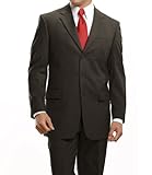 Executive 3-Button Wool Suit with Center Vent and Pleated Front Trousers