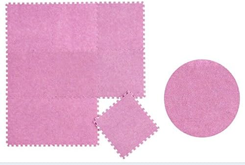 Mosaic Suede Mat Multi-purpose Eva Foam Floor Mats Each Tile 30"x30"x0.6" (Pink)
