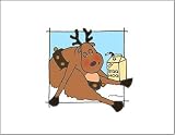 Reindeer Sips Eggnog (Holiday Boxed Cards - 100% Recycled Paper)