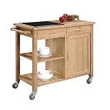 Kitchen Island In Bamboo With Granite Top