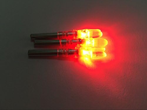 3PK Archery hunting automatically X5.3 lighted led light arrow nocks for ID 5.3mm compound bow arrows (red)