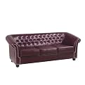 Queen Ann Traditional Sofa - Oxblood