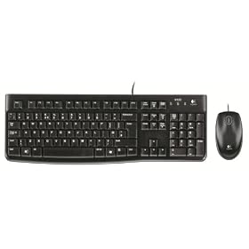 Logitech - Desktop MK120 - Ensemble Clavier et Souris filaire - Barre d'espacement incurv�e - Azerty - Noir