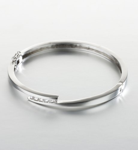 Platinum Plated Diamant? Cross Over Bangle