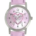 RAVEL Worlds Best Mum Lilac Fabric Strap Watch