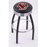 Boston College Eagles 25 Single-ring Swivel Bar Stool with 2.5 Ribbed Chrome Accent Ring