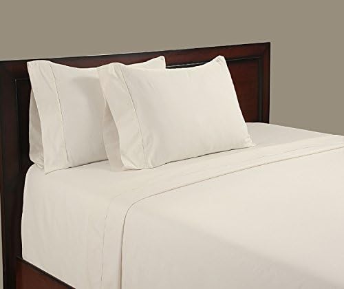 Color Sense Bedsheets 100% Cotton Bedspread Velvet Touch 400 Thread Count Deep Pocket Bedding Sheet Set Full White