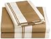 Regency Collection 300 Thread-Count Havana Stripe Queen Sheet Set, Mocha
