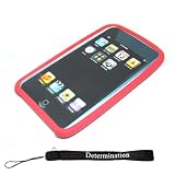 Red Apple iPod 2nd Generation Touch Skin Case, Silicone case for 2nd Gen iTouch 8GB, 16GB, 32GB 8G, 16G, 32G + Includes a 4-inch Determination Hand Strap