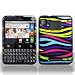 Multi Color Zebra Animal Pattern Design Snap on Hard Skin Shell Protector Cover Case for Motorola Charm MB502 + Microfiber Cell Phone Bag + Case Opener PicK - NOT COMPATIBLE WITH ORIGINAL EXTENDED BIGGER BATTERY