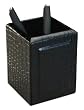 Black Crocodile Embossed Leather Pencil Cup
