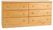 Solid Wood 6 Drawer Dresser - Honey Finish FREE SHIPPING!