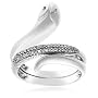 10k Choice of White or Yellow Gold Diamond Snake Ring (1/10 cttw, I-J Color, I3 Clarity)