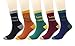 Wish Island Men's 5 Packs Fun Crazy Animal Cotton Casual Crew Socks
