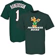 Majestic Milwaukee Bucks #1 Oscar Robertson Green Player T-shirt