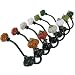 Assorted Set of 6 Single Wall Hooks with Colorful Knobs, 7 Inches Each