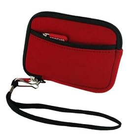 rooCASE (Flamming Red) Neoprene Sleeve Case for Flip Video Ultra Series Camcorder Black