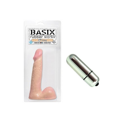 Pipedream Products Basix Rubber Works - 8 Inch Dong Flesh Adult Sex Toy Kit