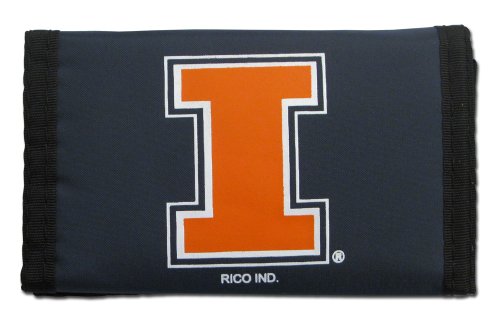 Illinois Fighting Illini Navy Blue Nylon Trifold Wallet