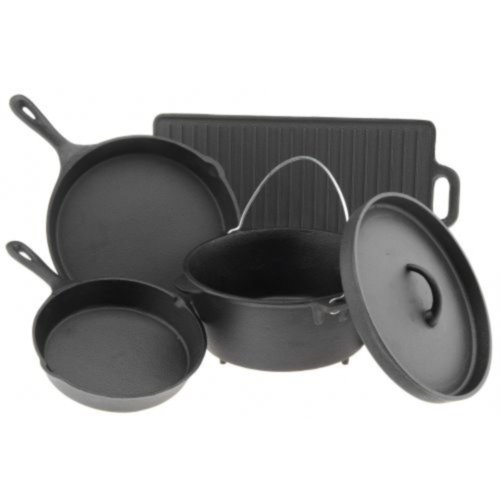 Outdoor Gourmet 5 Piece Cast Iron Cookware Set Great Chance! Outdoor