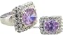 AMETHYST Purple Cocktail Ring Cubic Zirconia CZ Size 8