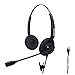 Arama Binaural corded Telephone Headset w/Noise Canceling Mic for Aastra Adtran Alcatel Lucent Allworx AltiGen AVAYA Comdial Digium Gigaset InterTel Mitel MiVoice Plantronics Deskphones (A200D1)