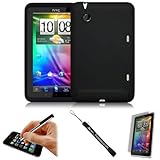 Black Cover Protective Slim Durable Silicon Skin Case for HTC Flyer 3G WiFi ....