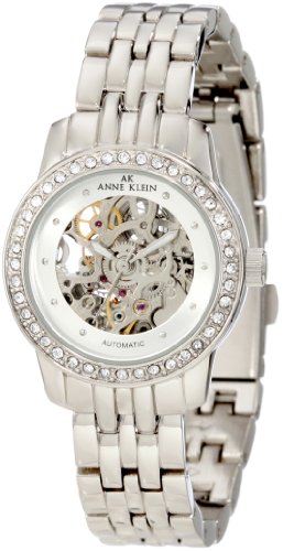 AK Anne Klein Women's 109137SVSV Automatic Swarovski Crystal Accented Silver-Tone Watch
