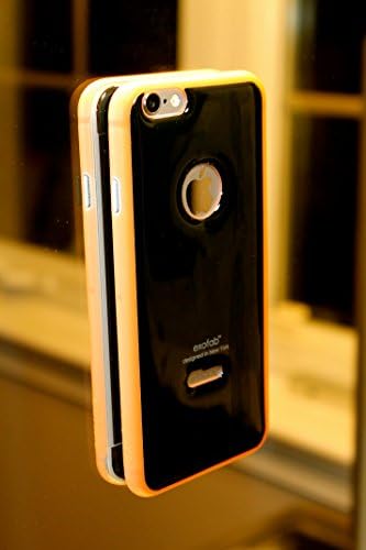 exofab Gel Case for iPhone 6 - Retail Packaging - Citrus Orange Rush Gel Plus Black Shell