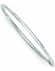 Genuine 14K Yellow Gold White Gold 3mm Diamond Cut Bangle 2 Grams Of Gold 100% Satisfaction Guaranteed.