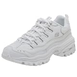 Skechers Women's Energy 2 - Glitzy Sneaker,White/Silver,6 M