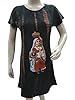 Women's Black Tribal Print Tunic Kurti Cotton Top Blouse