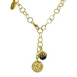 Stainless Steel Gold-Plated Round Drop Purple Glass Stone Y-Necklace, 24
