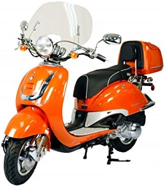 BMS Heritage 150cc 4-Stroke Vespa Style Gas Powered Scooter 45MPH- Orange