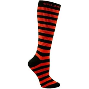 Oklahoma State Cowboys Ladies Black-Orange Striped Tall Socks