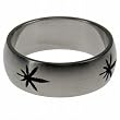 316L stainless steel ring with laser cut design and matte polish - marijuana/pot leaf logo - 8mm width (Sizes 9-13)