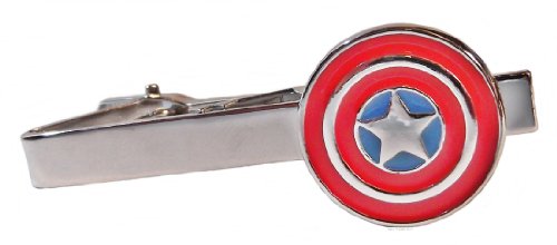 Marvel Comics CAPTAIN AMERICA Silvertone/Enamel TIE CLIP