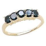 1.00 Carat Genuine Blue Diamond 14K Yellow Gold Ring