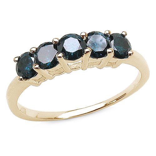 1.00 Carat Genuine Blue Diamond 14K Yellow Gold Ring