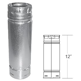 Buy 3'' x 12'' PelletVent Galvalume Pellet Stove Chimney Pipe - 33012 by PelletVent now!