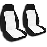 2 Black and White seat covers for a 2005 to 2009 Chevrolet Trailbalzer with... by Designcovers
