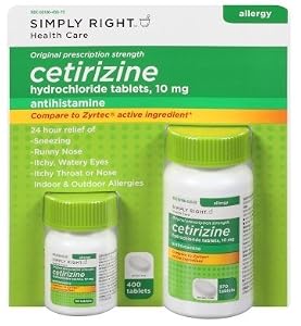 Simply Right Formerly Known As Members Mark Cetirizine Allergy Tablets, 400 Count