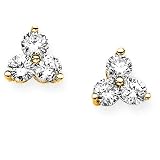 Gold Plated Sterling Silver 1 ct. Cubic Zirconia Earrings