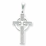 14k White Gold Celtic Cross Charm