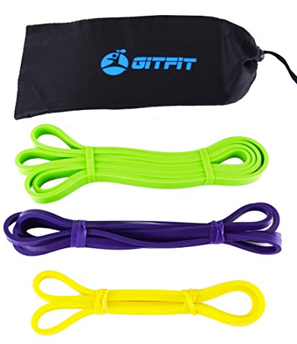 GITFIT 3-Pack Exercise Bands with Travel Bag to Increase Physical Fitness with Portable Ease at Home or the Gym GITFIT 3-Pack Exercise Bands with Travel Bag to Increase Physical Fitness with Portable Ease at Home or the Gym